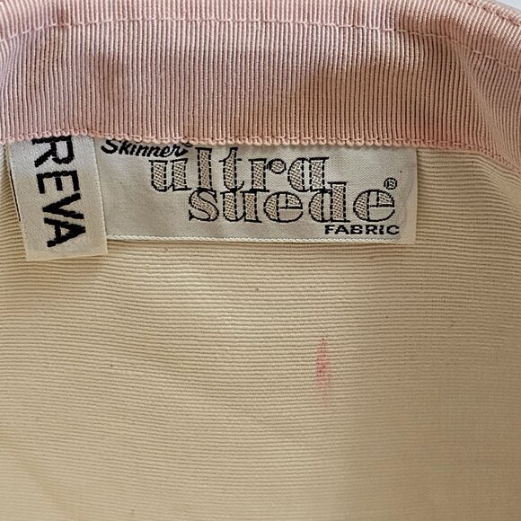 Reva Skinner Vintage Ultra Suede Clutch Purse With Gold Chain Strap Pink & Gold - Picture 3 of 9